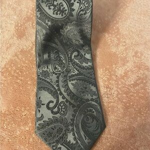 Elegant Gray Paisley Men's Tie